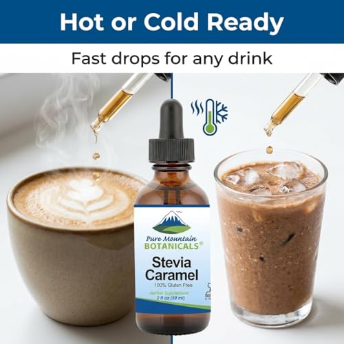 Caramel Stevia Drops - Flavored Stevia Liquid Drops - Zero Calorie Natural Sweetener - Alcohol Free - Kosher - 290 Servings - 2oz Glass Bottle