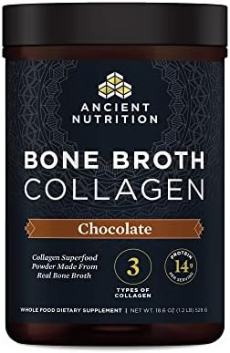 Ancient Nutrition Hydrolyzed Bone Broth Collagen Peptides, Chocolate