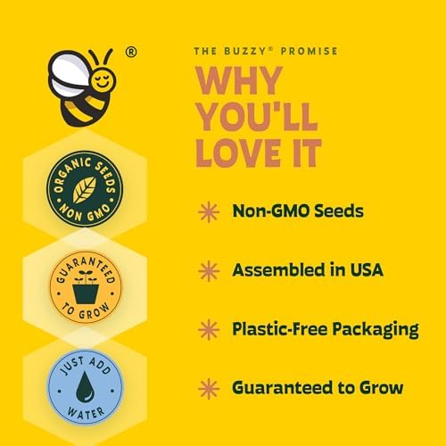 Buzzy Seeds Save the Bees Grow Kit 12-Pack - Eco-Friendly Pots - Complete Indoor/Outdoor Gardening Kit with Seeds