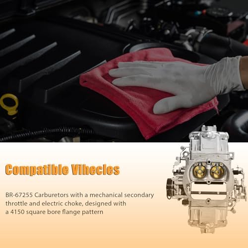 BR-67255 Carburetor 650 CFM 4 Barrel 4150 Model Carburetor Compatible with Holley Quick Fuel Brawler Diecast Carburetors with Mechanical Secondaries