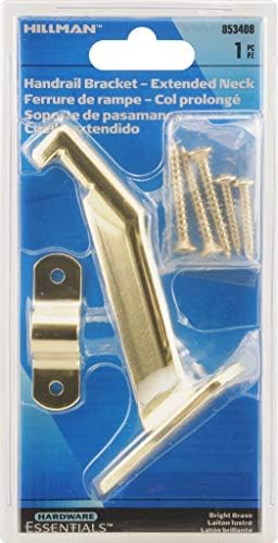 Hardware Essentials 853408 Extended Neck Handrail Brackets Brass