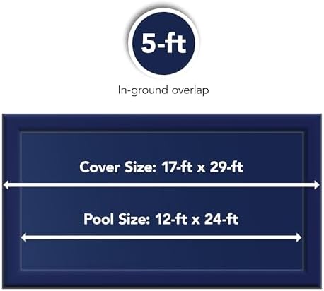 Blue Wave Arctic Armor 14x28-ft Rectangular In-Ground Pool Winter Cover | Solid polyethylene, black underside, heat-sealed seams, grommets, cable, winch, 5-ft overlap, 15-yr support, blocks debris