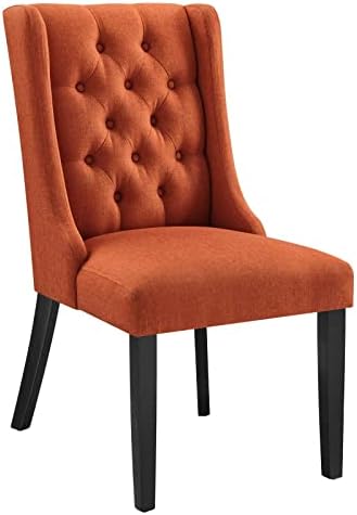 Modway Baronet Modern Tufted Upholstered Fabric Parsons Kitchen and Dining Room Chair in Beige