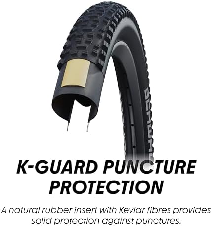 Schwalbe Rapid Rob MTB Bike tire – 26/27.5/29 inches – XC Profile, K-Guard Puncture Protection – Rear tire for Mountain Bikes – Schwalbe MTB tire