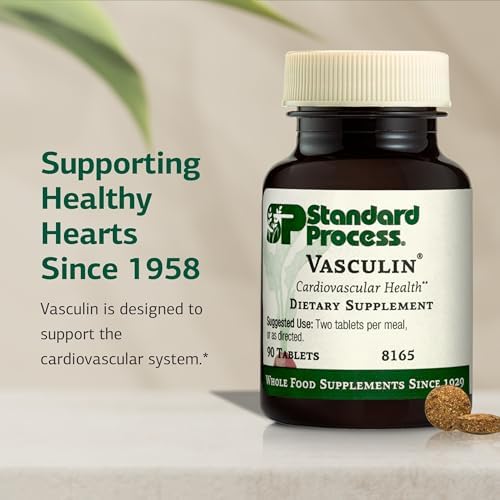 Standard Process Vasculin - Supplement for Cardiovascular & Healthy Heart Support - Supports Collagen Formation & Heart Health - Non-Dairy & Non-Soy