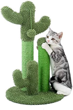 PAWZ Road Cactus Cat Scratching Post 23”Cat Scratcher with Toy Ball