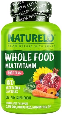 NATURELO Multivitamins for Teenage Girls/Boys, 120 Capsules