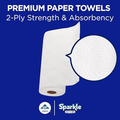 Sparkle Professional Series by Georgia-Pacific PRO 2-Ply Perforated Kitchen Paper Towel Rolls, Individually Wrapped, White, 11” x 8.8” (LxW), 70 Sheets/Roll, 30 Rolls/Case, 2717201