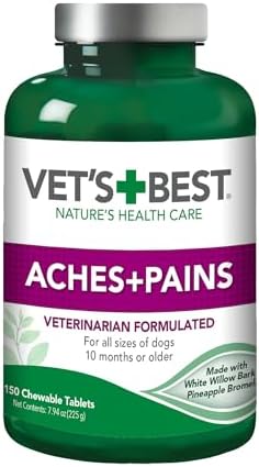 Vet's Best Dog Pain Relief Supplement, Dog Aspirin Alternative, 150 ct | Natural Joint Support Tablets, Helps Relieve Occasional Aches & Discomfort, Supports Mobility & Hip Health for Dogs