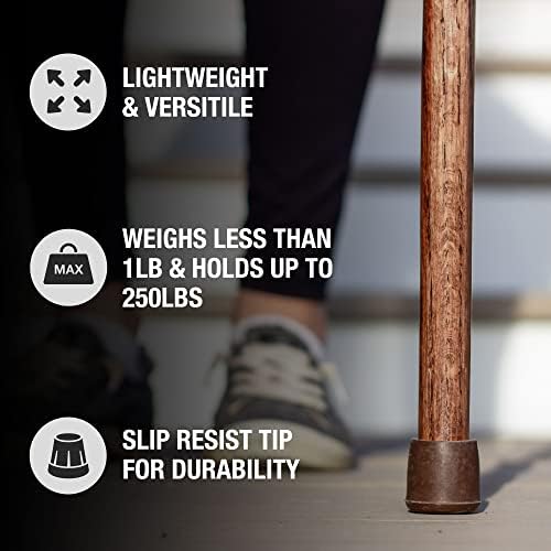 Brazos Handcrafted Wood Walking Cane, Twisted Oak, Derby Style Handle, for Men & Women, Made in The USA
