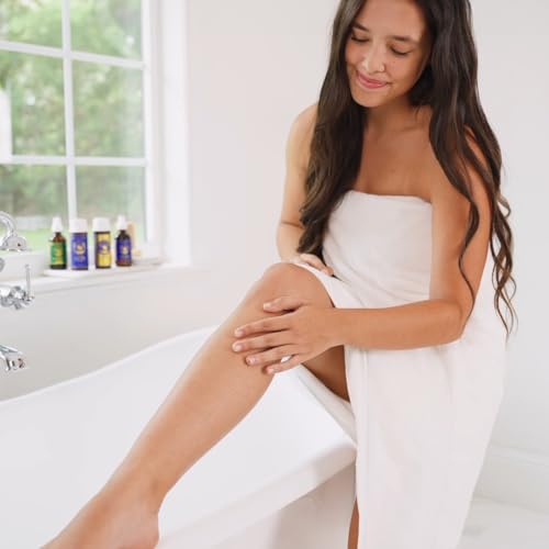 Organic Body & Face Oil for Dry Skin, Hydrating After Shower Moisturizer | Lightweight Nourishing Facial & Body Oil, Natural Cold-Pressed Almond, Olive, Jojoba, Rosehip & Lavender Oils, Vitamin E