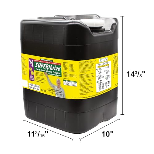 SUPERthrive 5 Gallon (1/Cs) | 0.5-0-0 formula with kelp extract. For indoor/outdoor plants, houseplants, trees. Reduces shock, even for large trees.