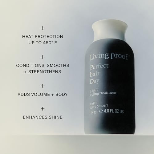 Living Proof Perfect Hair Day 5-in-1 Styling Treatment – Conditions, Smooths, Volumizes, Adds Shine, Heat Protection up to 450°F, 4 oz