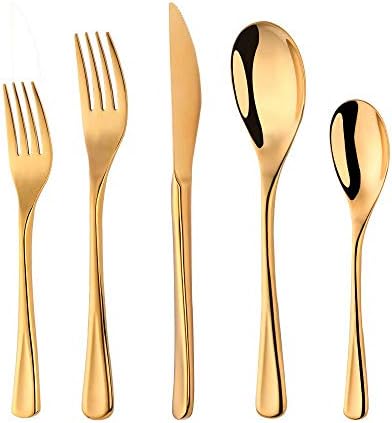 Silverware Set Stainless Steel 20 Piece Flatware Set Kitchen Cutlery Heavyweigh Utensil Service for 4 Include Knife Fork Spoon, Mirror Finish