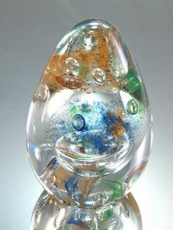 M Design Art Handcraft Crystal Rainbow Water Ring Glass Paperweight PP-0171