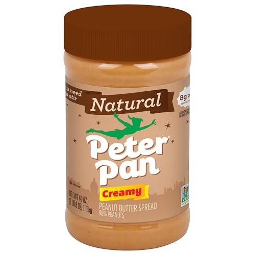 Peter Pan Creamy Peanut Butter, Made with Roasted Peanuts, Great for Peanut Butter and Jelly Sandwiches and Peanut Butter Snacks, Gluten Free Peanut Butter, 56 OZ Jar