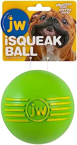 JW Squeak-ee Ball Puppy Toy | Water Resistant Design.