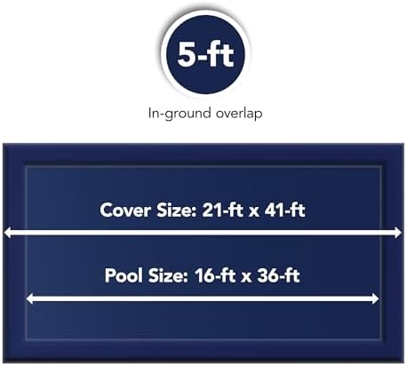 Blue Wave Arctic Armor 14x28-ft Rectangular In-Ground Pool Winter Cover | Solid polyethylene, black underside, heat-sealed seams, grommets, cable, winch, 5-ft overlap, 15-yr support, blocks debris