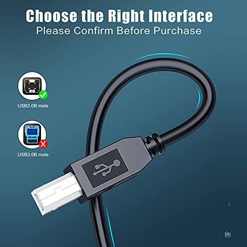 Replacement 10FT USB A Male to B Male Cable Cord Data Transfer Host Cable Cord for AKAI MPK Mini Mk2 USB MIDI Keyboard Pad Controller