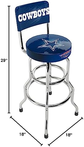ARCADE1UP NFL Blitz High Back Stool with Adjustable Height and Swiveling Padded Seat (Dallas Cowboys)