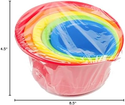 Chef Craft Select Plastic Mixing Bowl Set, 5 Piece, Multiple Color