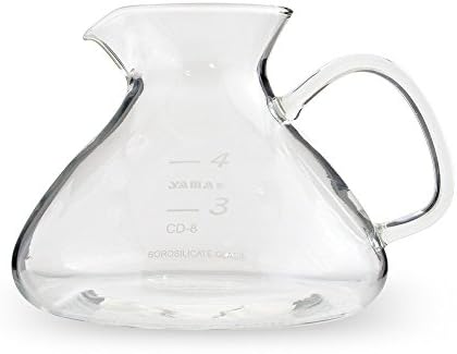 Yama Glass Silverton 16oz Coffee & Tea Brewer - Heat-Resistant Borosilicate Glass with Black Wood Base and Stainless Steel Filter