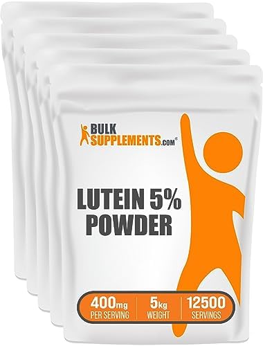BulkSupplements.com Lutein Powder - from Marigold Flower Extract, Eye Supplement, Lutein 20mg - Antioxidant Source, Gluten Free, 400mg per Serving, 250g (8.8 oz) (Pack of 1)