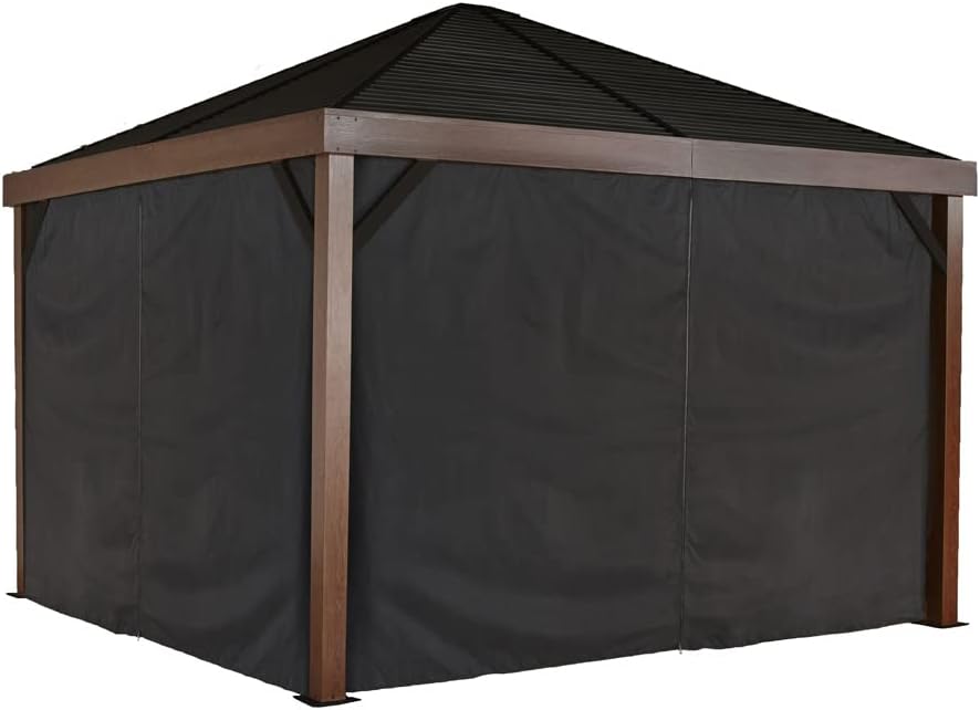 Sojag Set of 4 12' x 12' Curtains for South Beach Outdoor Gazebo - Black