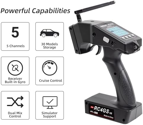 Radiolink RC4GS V3 5CH 2.4G RC Transmitter R6FG Gyro Receiver for Crawler | 2.4GHz Surface Radio Remote Controller Combo