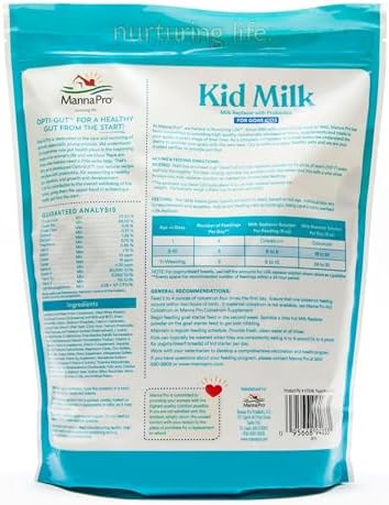 Manna Pro Goat Kid Milk Replacer with Opti-Gut, 4 lb Bag | High-Protein Milk Replacer, Opti-Gut Digestive Support, Easy-to-Mix Formula, Supports Healthy Kid Goat Growth