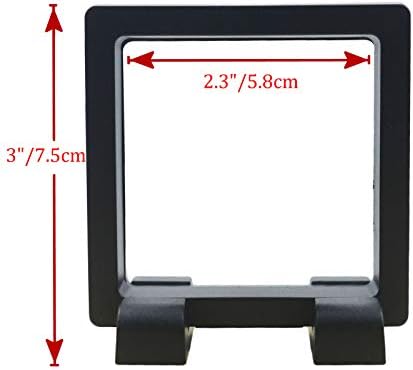 Challenge Coin Holder, Single Coin Display Case, 3D Floating Clear Frame with Feet Stand, Postage Stamp Jewelry Medallion Specimen Medal Holder Box