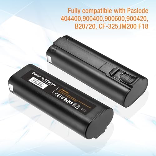Powerextra 2 Pack 4000mAh 6V Battery Compatible with Paslode 404717 B20544E BCPAS-404717 404400 900400 900420 900600 901000 902000 B20720