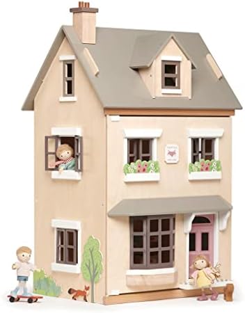 Tender Leaf Toys - Foxtail Villa - Furnished 27.95” Tall Town Style Pretend Play Doll House - Encourage Creative and Imaginative Fun Play for