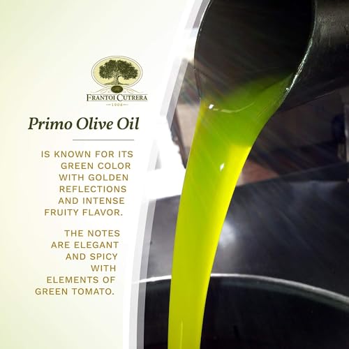 Frantoi Cutrera Primo Cold Extracted Italian Extra Virgin Olive Oil Cold Pressed, Polyphenol Rich Olive Oil, Authentic Certified DOP Sicilian EVOO Imported From Italy, 25.4 fl oz (Pack of 1)