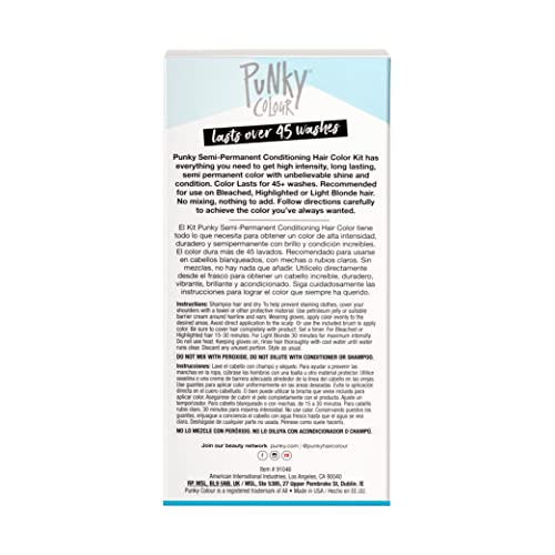 Punky Colour Box Kit Cotton Candy Semi Permanent Hair Color - Vegan, Cruelty-Free Conditioning Hair Dye, Lasts Up to 35 Washes