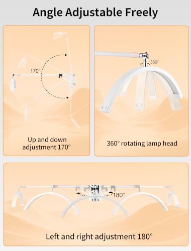 SITTO Wall Mounted Half Moon Beauty Light, LED Hanging Lash Lamp, White | Beauty moon light with Phone Holder, Dimmable Brightness for Tattoo, Nail