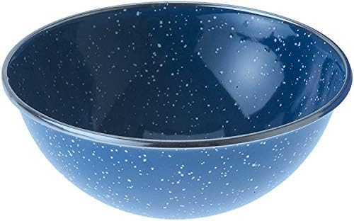 GSI Outdoors Pioneer Enamel 12 Pieces (4-Person) Dish Set I Enamelware Dishes Including Plates, Bowls and Mugs for Camping, Outdoors, RV, Camp, Blue