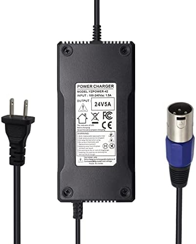 24V 5A Battery Charger for EA1065, S150 180 X-CEL, Jazzy 1107 614HD Smart Automatic
