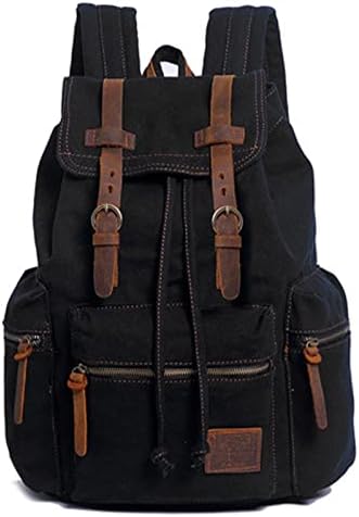 AUGUR High Capacity Canvas Vintage Backpack - for School College Hiking Travel 12-17" Laptop