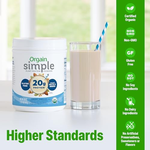 Orgain Organic Simple 20g Vegan Protein Powder, Chocolate, 1.25lb