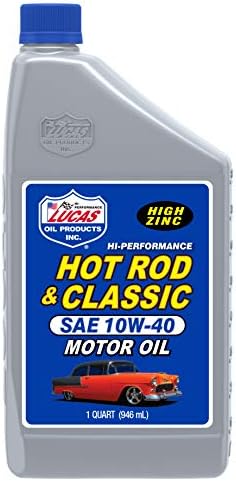 Lucas Oil 10688 Hot Rod and Classic Car SAE 10W-40 Motor Oil - 1 Quart