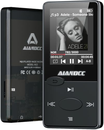 Mp3 Player with Bluetooth 5.3 HiFi Sound, Mp3 Player with FM Radio, Mini Music Player 32GB for Kids Adults, Earphones Included