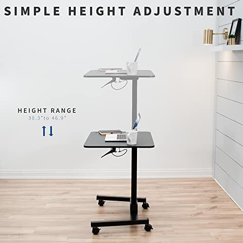 VIVO Black Mobile 32 x 24 inch Standing Laptop Cart, CART-V07B