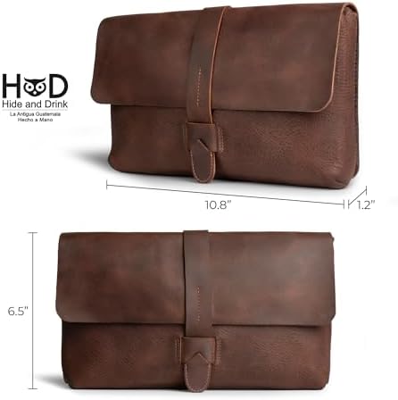 Hide & Drink, Female Clutch Bag, Vintage Handbag, Accessory Organizer, Phone Bag, Night Case, Full Grain Leather, Handmade, Bourbon Brown