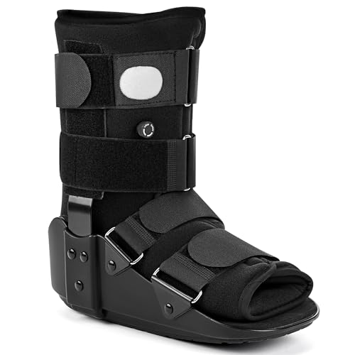Medibot Advanced Walking Boot for Ankle Injuries & Fractures Adjustable Air Splint with Pump, Large Black, Fits Shoe Size 9.5-13.5'', Men and Women