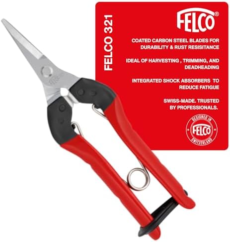 Felco F310 Pruning Snips – 7.3" Lightweight Garden Clippers for Fine Trimming & Harvesting | Pruning Shears for Gardening | Garden Snips and Pruners with Forged Aluminum Handles, Precision Tip