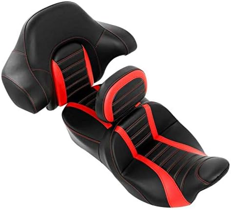 Rider Passenger One-Piece Two-Up Seat Driver Rider Backrest Wrap Around Backrest Pad Fit For Harley 2014-2023 Touring Road King Street Glide Road