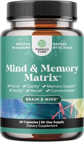 Advanced Brain Supplement for Memory and Focus - Nootropics Brain Support Supplement with Memory and Focus Vitamins for Adults of All Ages - for