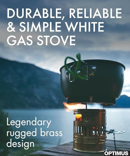 Optimus Svea Brass White Gas Backpacking Stove | Single Burner Self-Pressurizing Liquid Fuel Cooker, For Mountaineering & Alpine Climbing