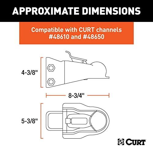 CURT 25330 Channel-Mount Adjustable Trailer Coupler, 2-5/16-Inch Hitch Ball, 14,000 lbs